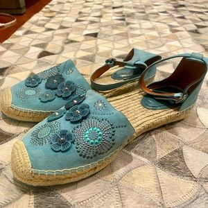 Coach Astor Ankle Strap Espadrille Flats